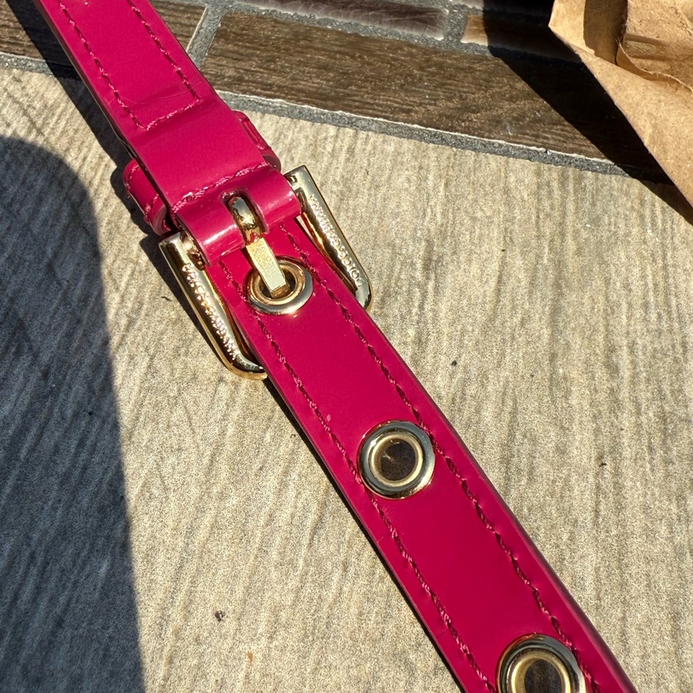 NWT! Dolce & Gabbana Fuchsia Crossbody Bag with Gold Accents - Picture 6 of 13